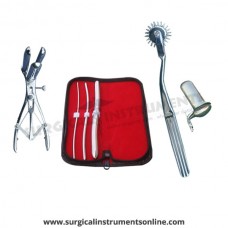 Hegar uterine dilator 3 pieces set,3-4, 5-6, 13-14, wartenberg pinwheel, mathieu speculum, collin large